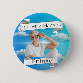 Badge Rond 5 Cm Heure & Ribbon Memorial RIP