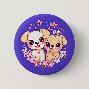 BADGE ROND 5 CM HEUREUSE SAINTE-VALENTIN !