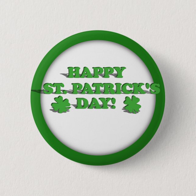 BADGE ROND 5 CM HEUREUX JOUR DE LA SAINT PATRICK (Devant)