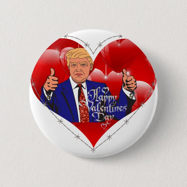 Badge Rond 5 Cm heureux valentines day donald trump (Devant)