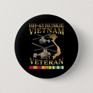 Badge Rond 5 Cm Hh 43 Hélicoptère Huskie Vétérinaire Vietnam Hh-43