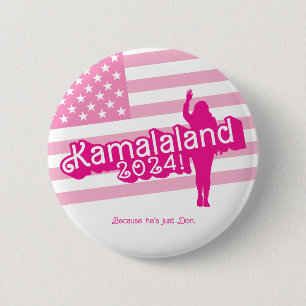 Badge Rond 5 Cm "Hi Kamala" - Bouton rond (slogan A)