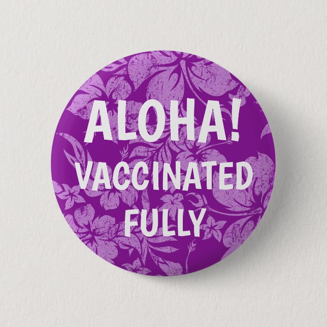 Badge Rond 5 Cm Hibiscus Pareau vacciné hawaïen en détresse (Devant)