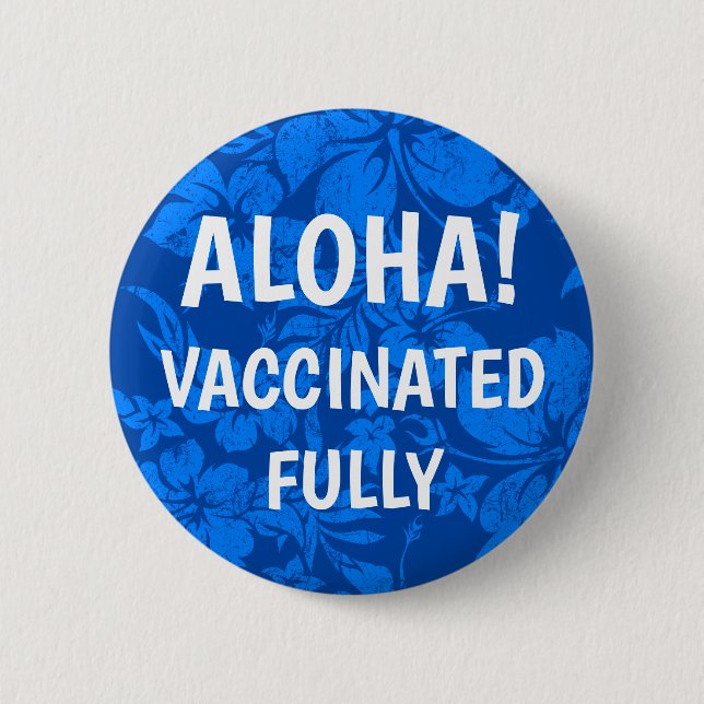 Badge Rond 5 Cm Hibiscus Pareau vacciné hawaïen en détresse (Devant)