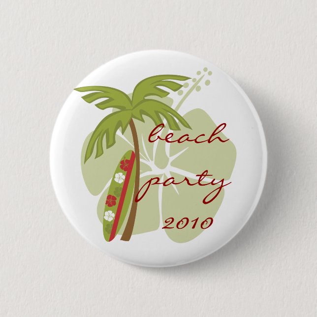 Badge Rond 5 Cm Hibiscus Surboard (Devant)