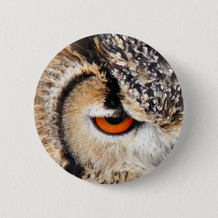 BADGE ROND 5 CM HIBOU