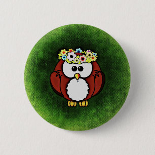 Badge Rond 5 Cm Hibou