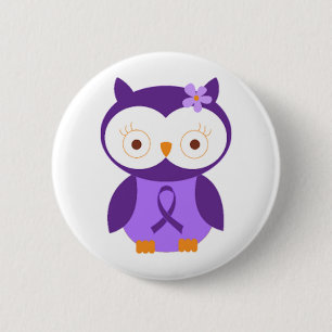 Badge Rond 5 Cm Hibou de fibromyalgie