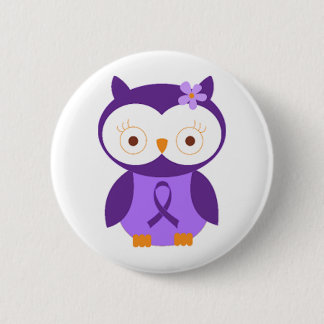 Badge Rond 5 Cm Hibou de fibromyalgie