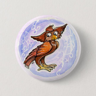 Badge Rond 5 Cm hibou médiéval