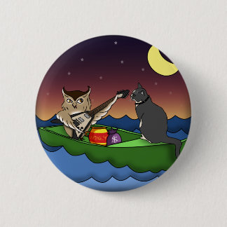 Badge Rond 5 Cm Hibou plus le minou, bouton