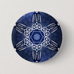 Badge Rond 5 Cm Hiboux d'indigo