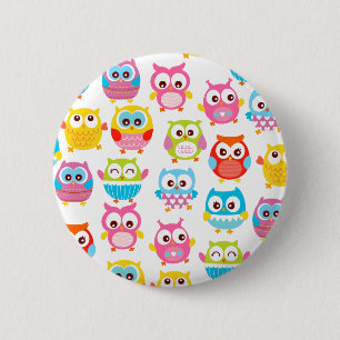 Badge Rond 5 Cm Hiboux mignons de Litte