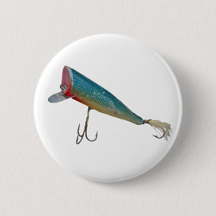 Badge Rond 5 Cm Hickey Do Beachcomber Vintage Fishing Lure Series