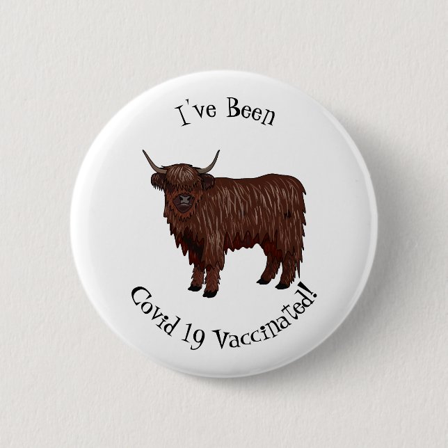Badge Rond 5 Cm Highland cow (Devant)