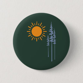 Badge Rond 5 Cm Hiking between trees graphic