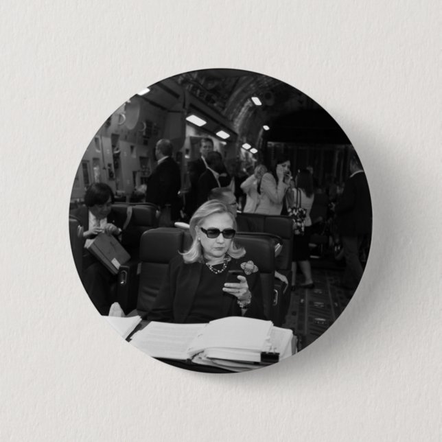 Badge Rond 5 Cm Hillary Clinton étant un patron (Devant)