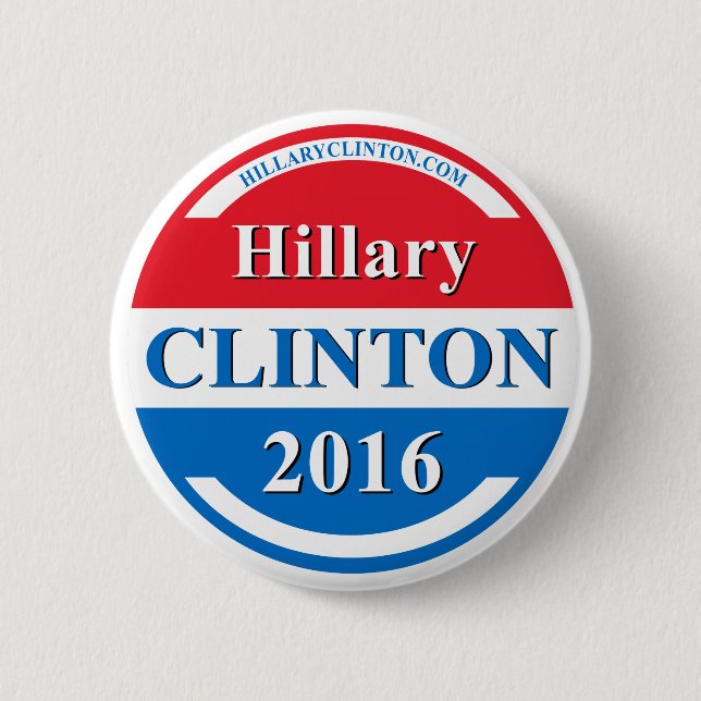 Badge Rond 5 Cm Hillary Clinton pour le président 2016 (Devant)