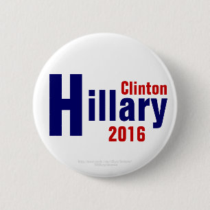 Badge Rond 5 Cm Hillary Clinton pour le président 2016 des