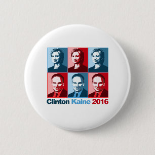 Badge Rond 5 Cm Hillary Clinton Tim Kaine 2016
