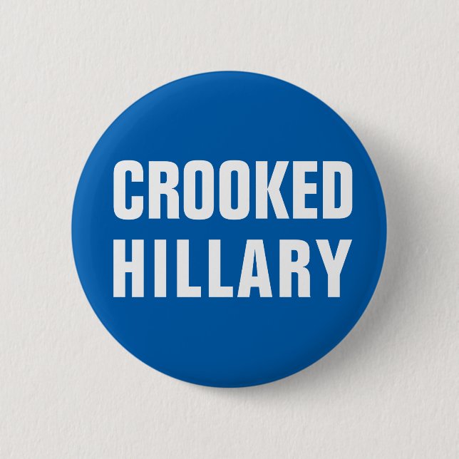 Badge Rond 5 Cm Hillary Clinton tordue (Devant)