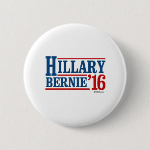 Badge Rond 5 Cm Hillary et Bernie en 2016