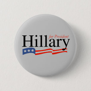 Badge Rond 5 Cm Hillary pour le Président Button
