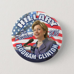 Badge Rond 5 Cm Hillary Rodham Clinton 2016