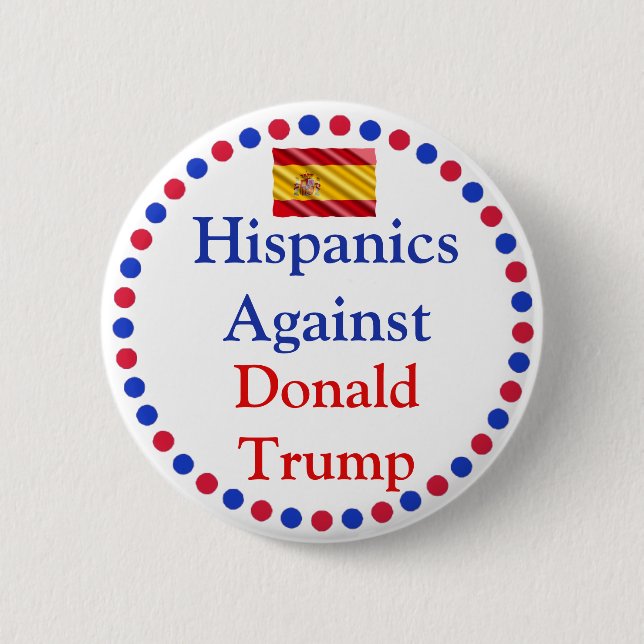Badge Rond 5 Cm Hipanique contre Donald Trump Button (Devant)