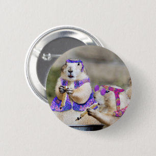 Badge Rond 5 Cm Hippies Fumeurs du Prairie Dog