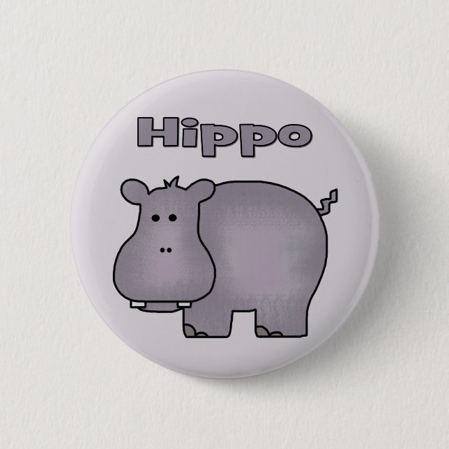 Badge Rond 5 Cm Hippo mignon (Devant)