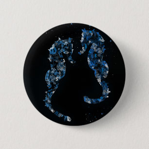 Badge Rond 5 Cm hippocampe