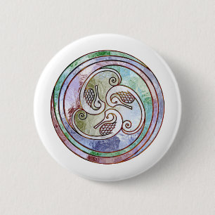 Badge Rond 5 Cm hippocampes celtiques