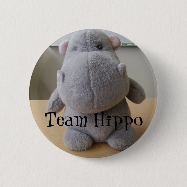 Badge Rond 5 Cm Hippopotame d'équipe (Devant)