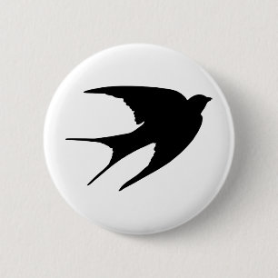 Badge Rond 5 Cm Hirondelle à la grange