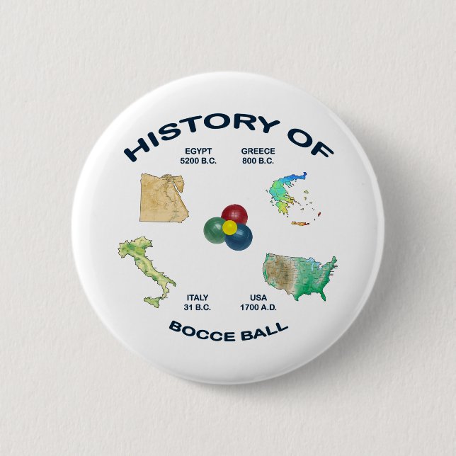 Badge Rond 5 Cm Histoire de boule de Bocce (Devant)
