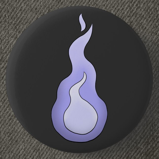 Badge Rond 5 Cm Hitodama Japonais Spirit flamme (Onibi Spirit Flame: Japanese Yokai Can Badge- Detail View)