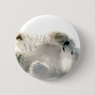 Badge Rond 5 Cm Hiver congelé arctique animal mignon de CUB d'ours