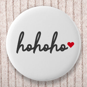 Badge Rond 5 Cm Ho Ho   Christmas Heart Modern Minimalist