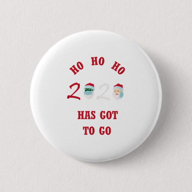 BADGE ROND 5 CM HO HO HO 2020 DOIT ALLER (Devant)