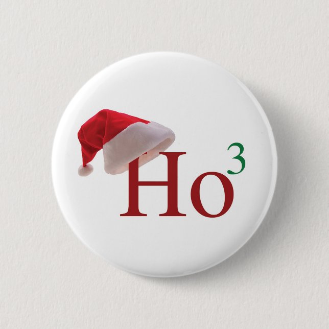 Badge Rond 5 Cm Ho Ho Ho Joyeux Noël (Devant)