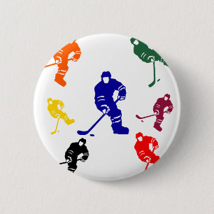 BADGE ROND 5 CM HOCKEY