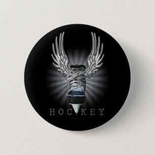 Badge Rond 5 Cm Hockey à ailes