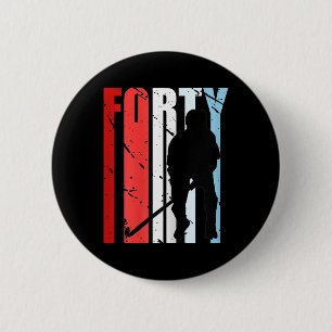 Badge Rond 5 Cm Hockey sur gazon féminin Joueuse d'anniversaire 22