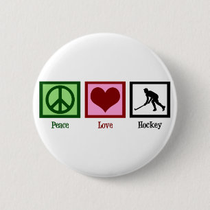Badge Rond 5 Cm Hockey sur gazon Peace Love
