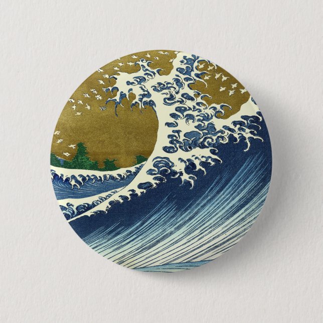 Badge Rond 5 Cm Hokusai (Devant)