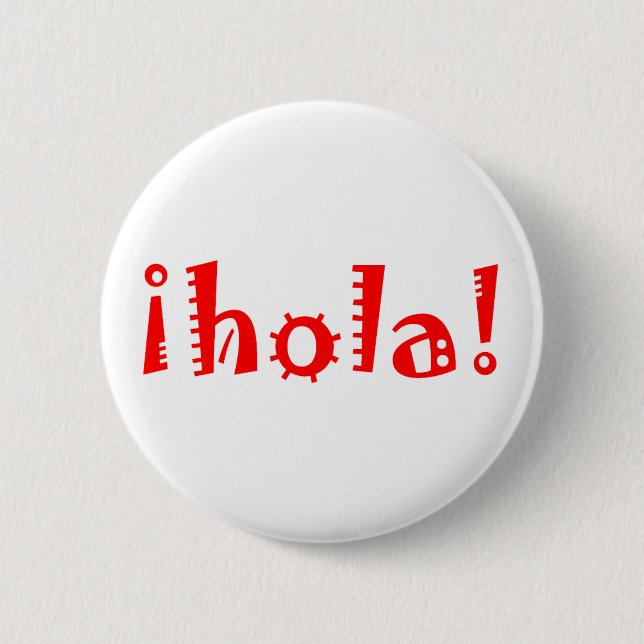 Badge Rond 5 Cm Hola (Devant)