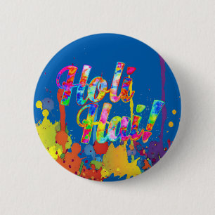 Badge Rond 5 Cm Holi Hai ! - Diffuser le message Holi
