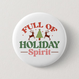 Badge Rond 5 Cm Holiday Spirit Retro Super Noël