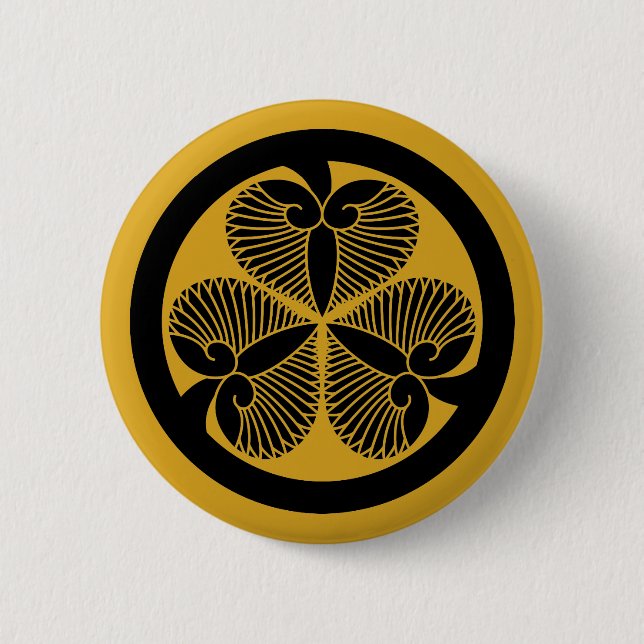 Badge Rond 5 Cm Hollyhock Tokugawa 7(6ème Ienobu)35 (Devant)